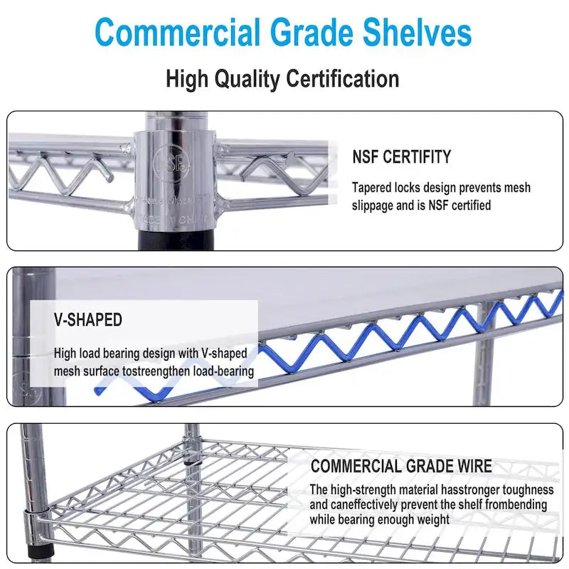 6-Tier Multifunctional Adjustable Shelf with Wheels, 6000LBS Capacity