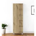HomeRoots 62 Oak Wood Pantry Or Storage Closet - 20.1' X '62.2' X '8.5