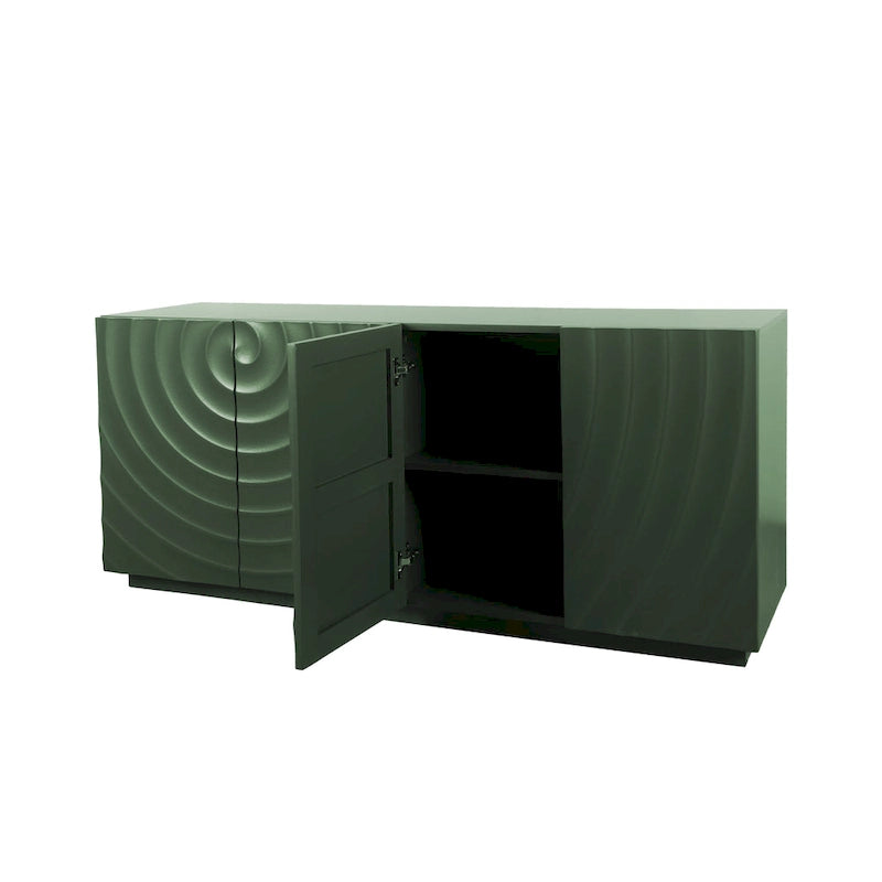 Stylish and Functional 4-Door Cabinet with Suspended Base, for Living Room and Kitchen, 59.0615.6726.46(GREEN)