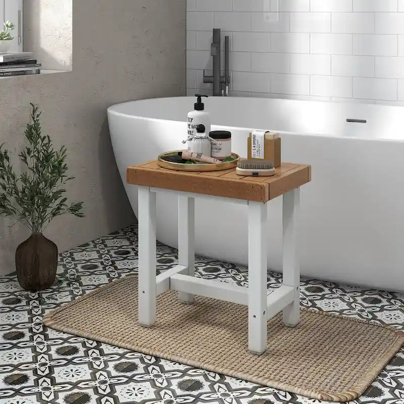 Costway 18 x 12 Heavy Duty HDPE Waterproof Shower Bench Spa Bath - See Details