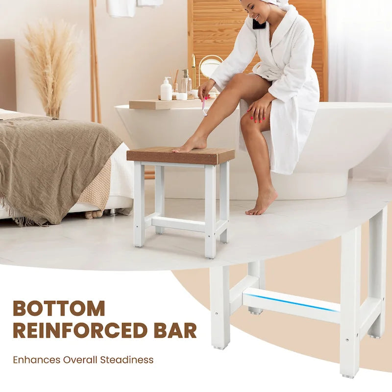 Costway 18 x 12 Heavy Duty HDPE Waterproof Shower Bench Spa Bath - See Details