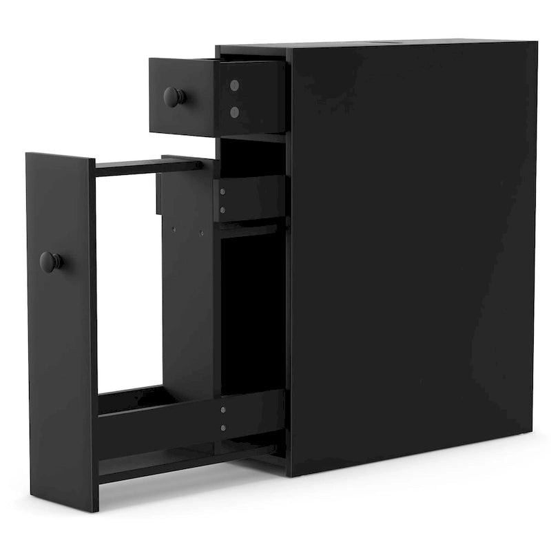Costway Bathroom Floor Cabinet Toilet Narrow Storage Organizer with