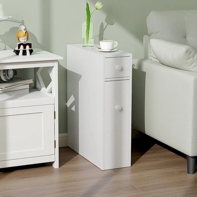 Costway Bathroom Floor Cabinet Toilet Narrow Storage Organizer with