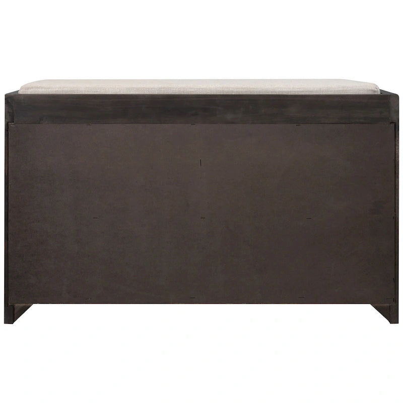 Wood Storage Bench with 1 Removable Basket & 2 Drawers, Fully Assembled Shoe Stool 32 Entryway Bench with Removable Cushion