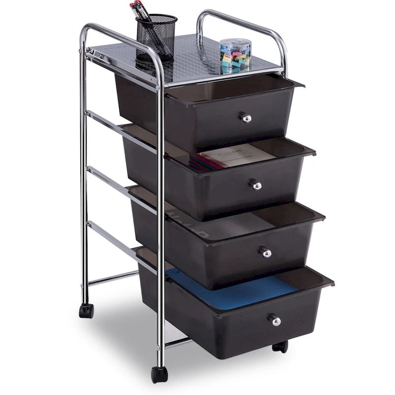 Costway 4 Drawers Metal Rolling Storage Cart Scrapbook Supply & Paper - see details