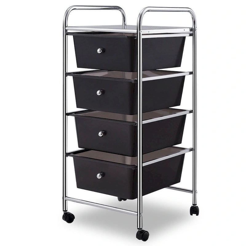 Costway 4 Drawers Metal Rolling Storage Cart Scrapbook Supply & Paper - see details