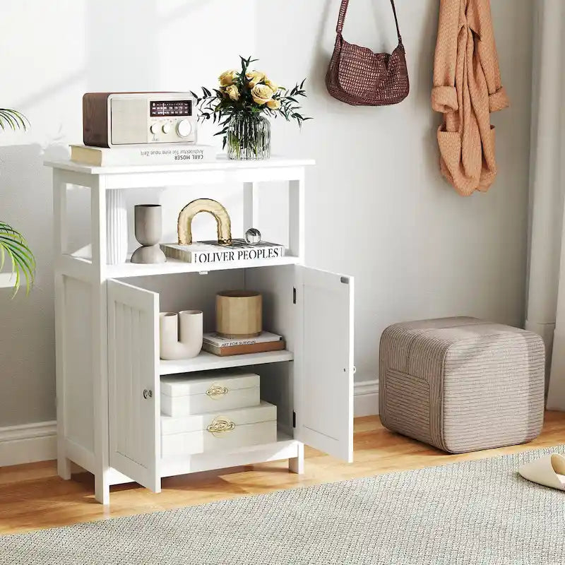 Costway Bathroom Floor Cabinet Freestanding Storage Organizer with 2 - See Details