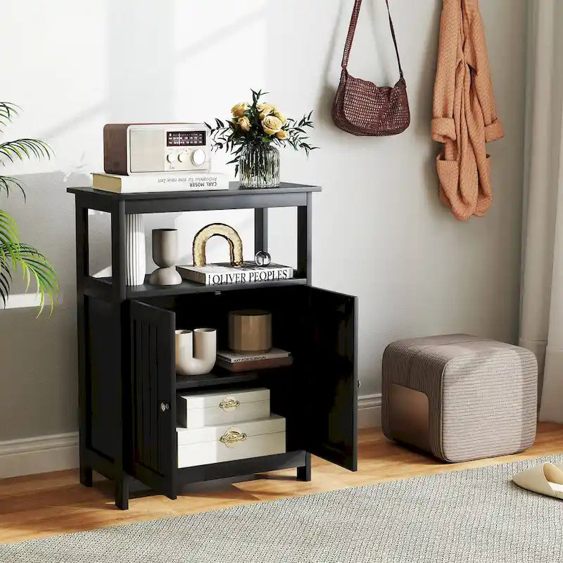 Costway Bathroom Floor Cabinet Freestanding Storage Organizer with 2 - See Details