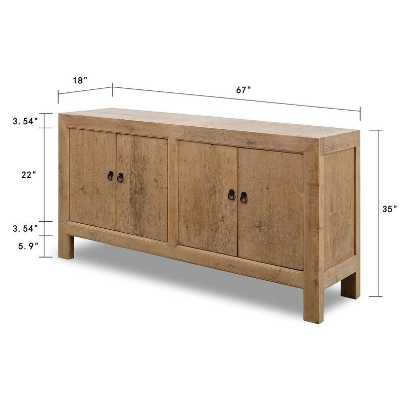 67 Capri 4 Door Sideboard, Weathered Natural