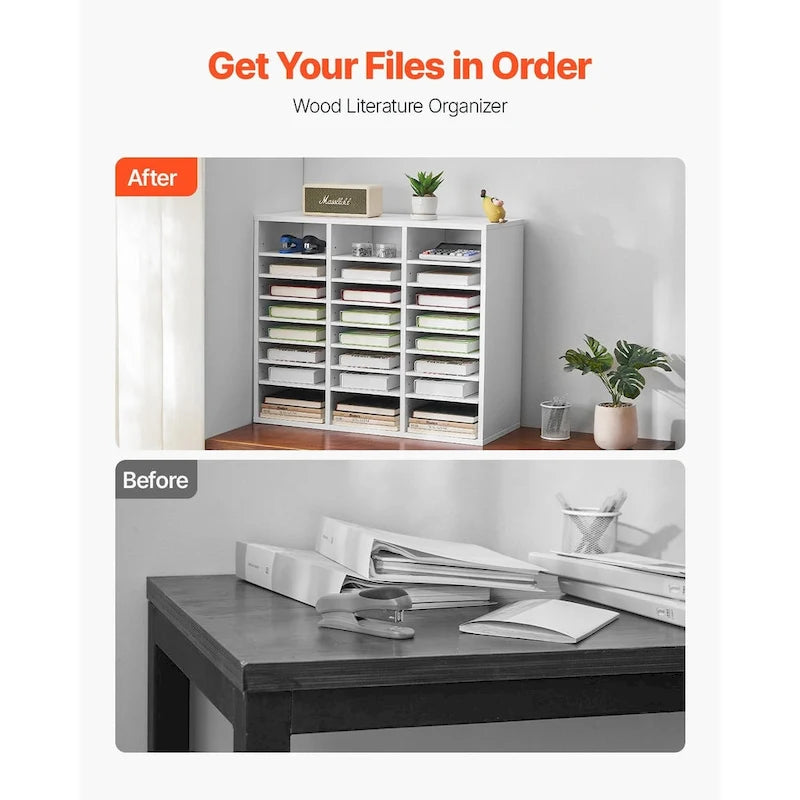 Multi-Purpose Office Literature Organizers with 24 Compartments and Adjustable Shelves Perfect Addition to Any Space