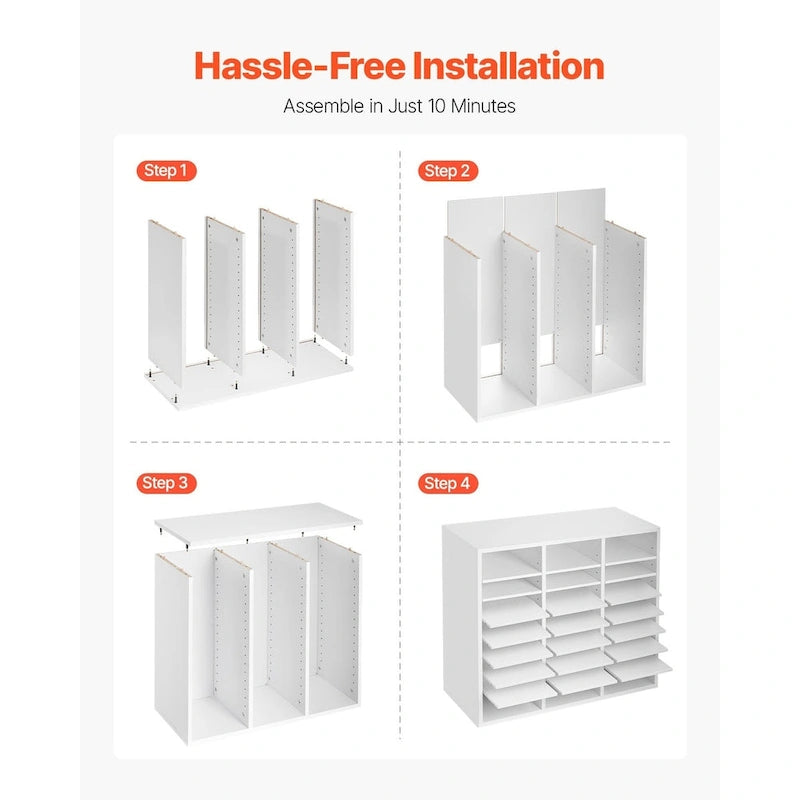 Multi-Purpose Office Literature Organizers with 24 Compartments and Adjustable Shelves Perfect Addition to Any Space