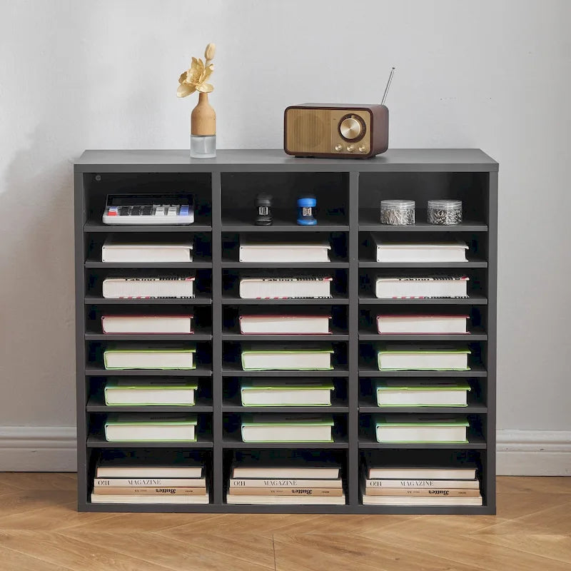 Multi-Purpose Office Literature Organizers with 24 Compartments and Adjustable Shelves Perfect Addition to Any Space