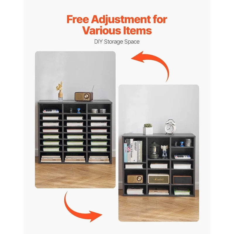 Multi-Purpose Office Literature Organizers with 24 Compartments and Adjustable Shelves Perfect Addition to Any Space