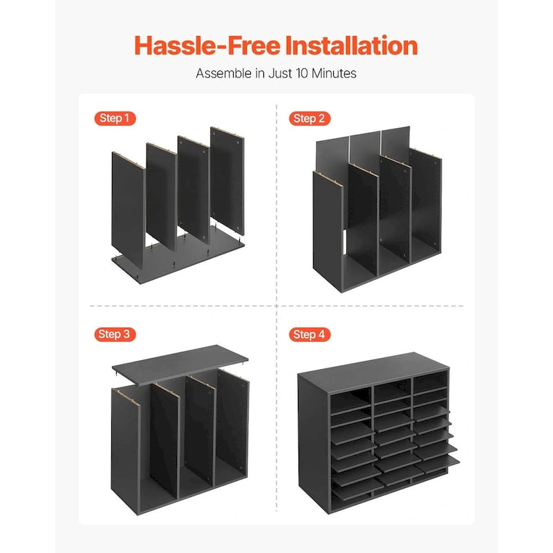 Multi-Purpose Office Literature Organizers with 24 Compartments and Adjustable Shelves Perfect Addition to Any Space