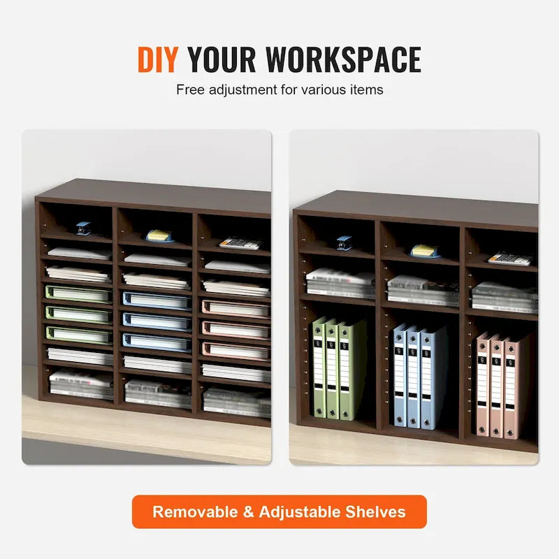 Multi-Purpose Office Literature Organizers with 24 Compartments and Adjustable Shelves Perfect Addition to Any Space