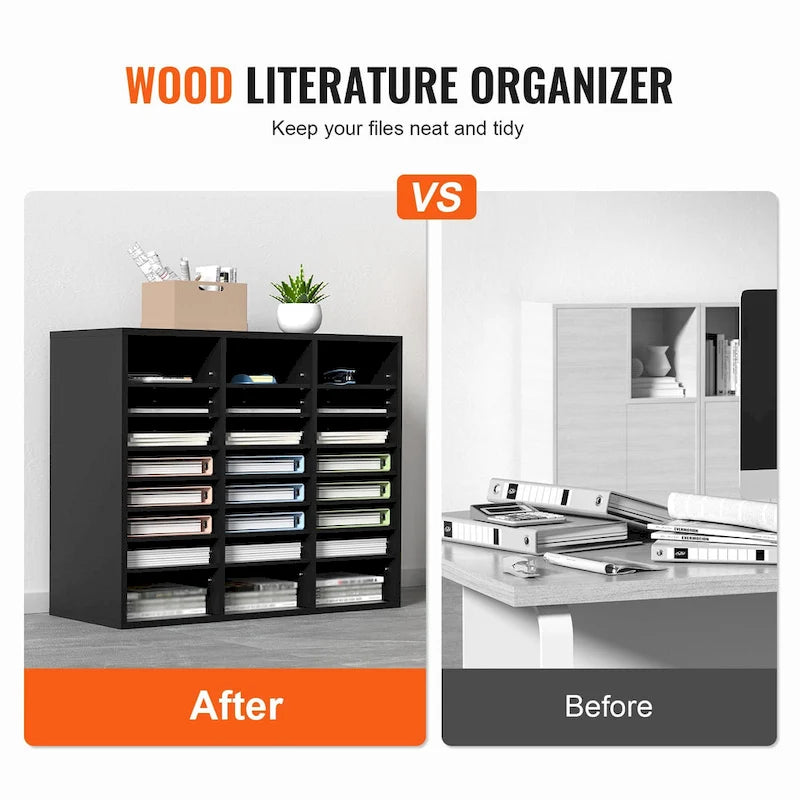 Multi-Purpose Office Literature Organizers with 24 Compartments and Adjustable Shelves Perfect Addition to Any Space