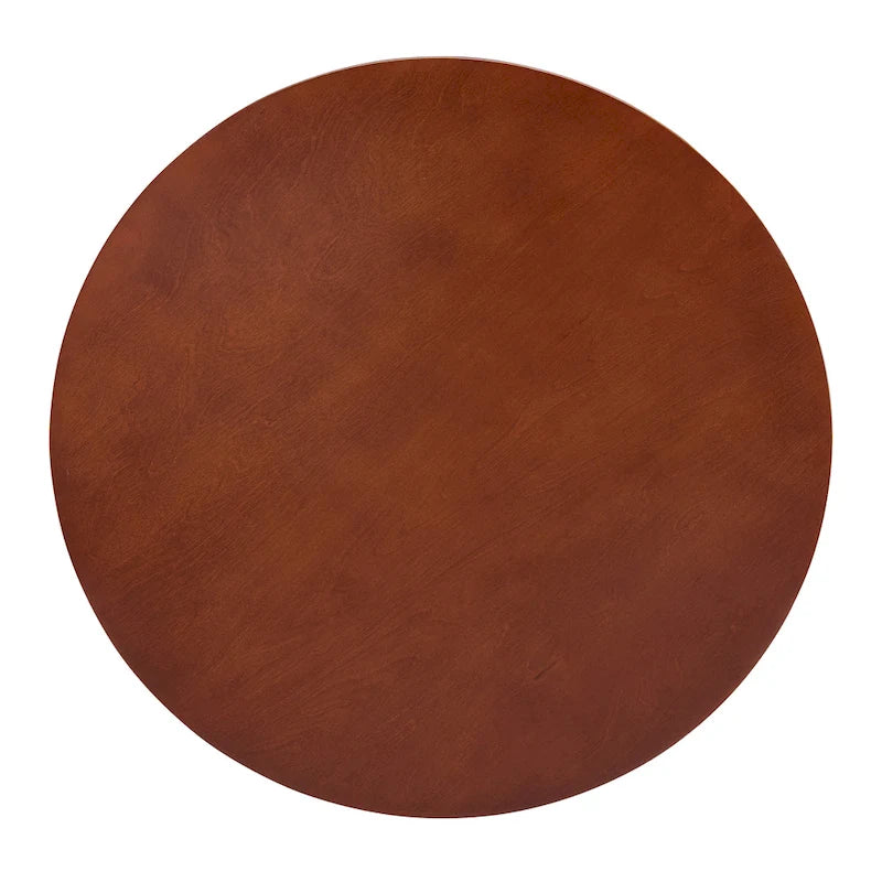 Traditional Round Coffee Table Wooden Centerpiece Table with Open Storage Shelves, for Living Room Bedroom Apartment Studio
