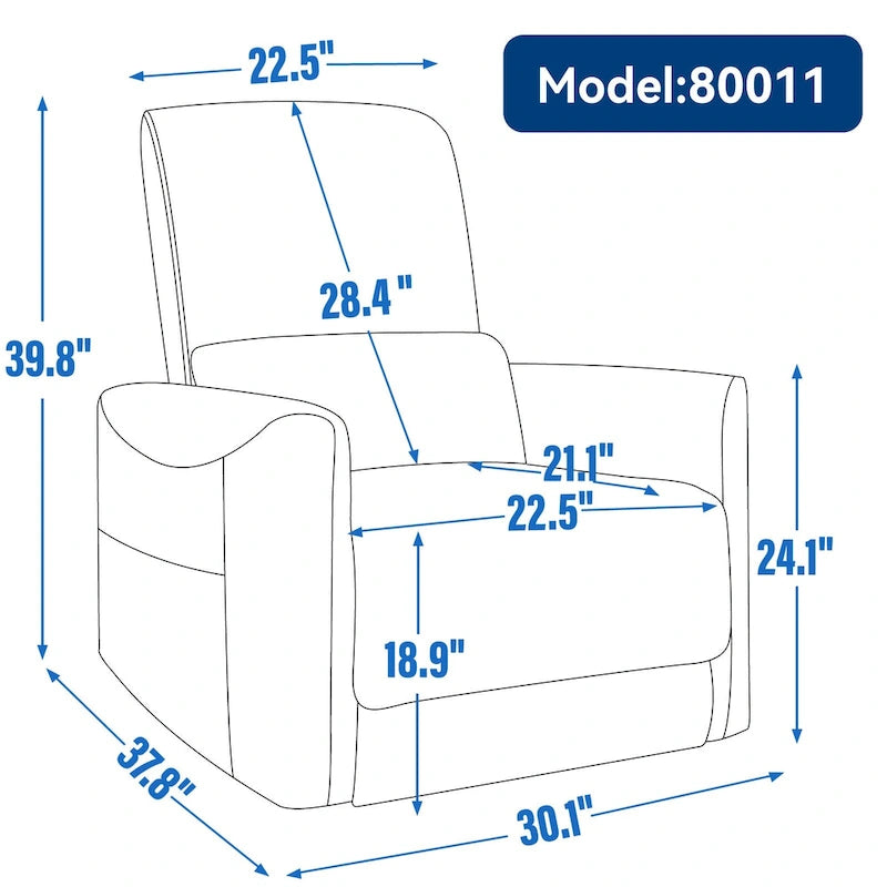 Brown Ergonomic Power Recliner with Swivel, Rocking, and USB Ports