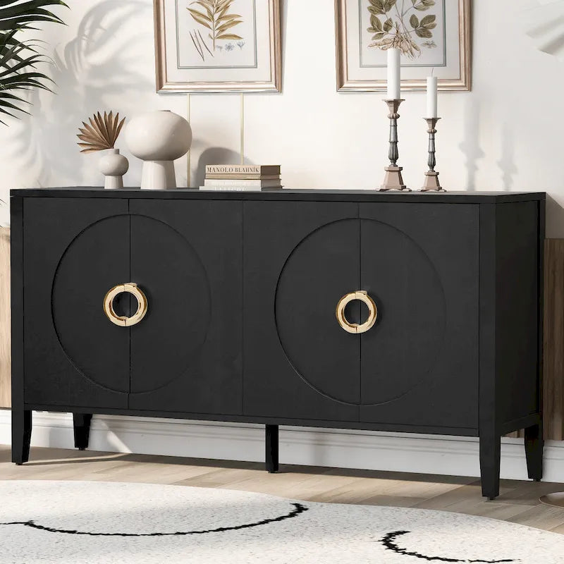 Sophisticated Fir Veneer Cabinet with Textured Finish