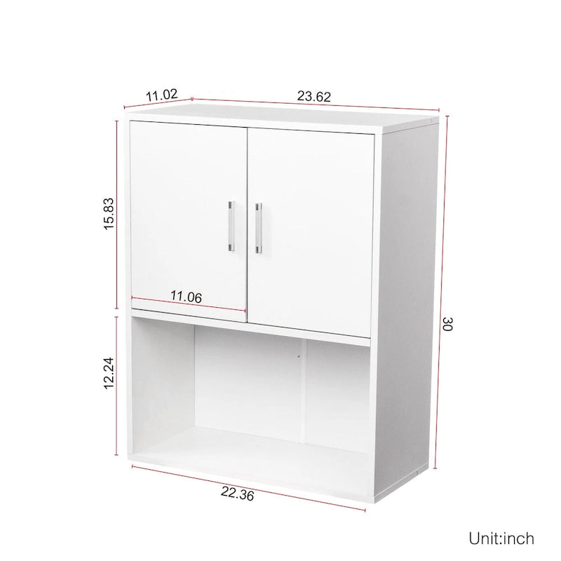Wood Floating Wall Mounted Storage Cabinet For Barber Shampoo Station