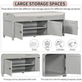 TREXM Storage Bench with 3 Shutter-shaped Doors