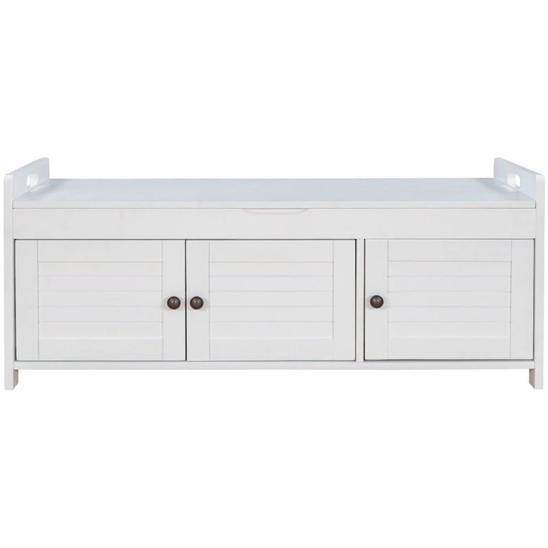 TREXM Storage Bench with 3 Shutter-shaped Doors