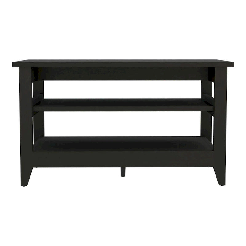 FM Furniture Vilna Storage Bench with 2 Open Shelves and 4 Legs