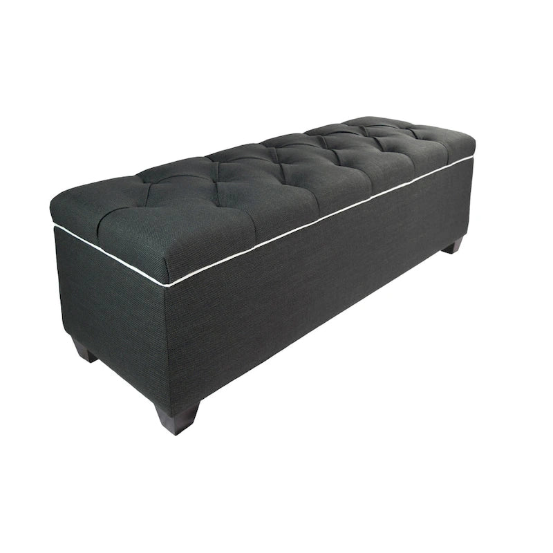 Sole Secret Diamond Tufted LOFT Linen Storage Bench