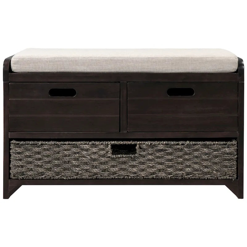 Storage Bench with Removable Basket and 2 Drawers