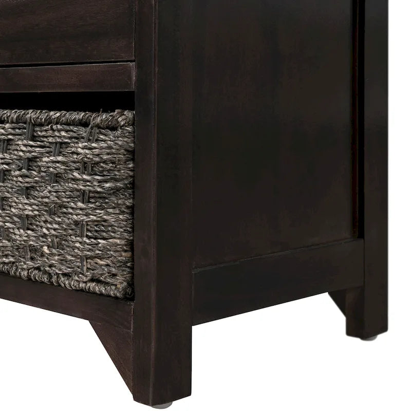 Storage Bench with Removable Basket and 2 Drawers