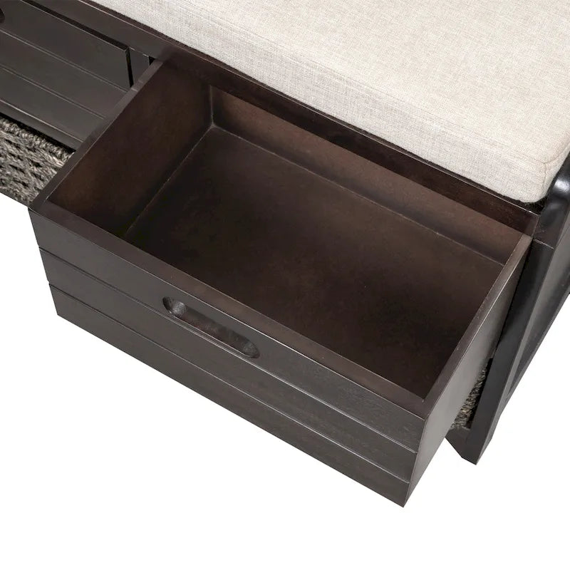 Storage Bench with Removable Basket and 2 Drawers