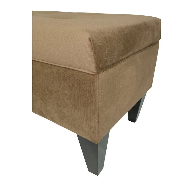 MJL Furniture Brooke 10 Button Tufted ENNIS Long Storage Bench Ottoman