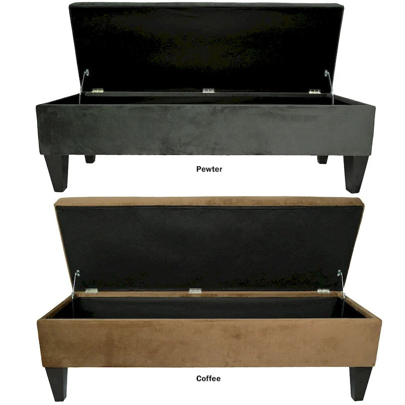 MJL Furniture Brooke 10 Button Tufted ENNIS Long Storage Bench Ottoman