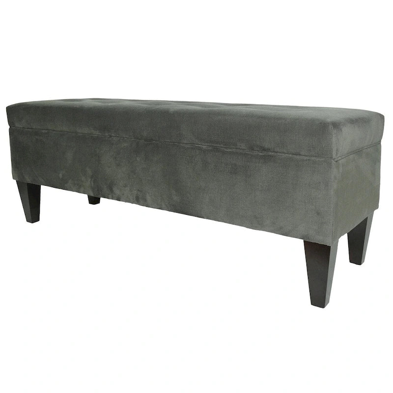 MJL Furniture Brooke 10 Button Tufted ENNIS Long Storage Bench Ottoman