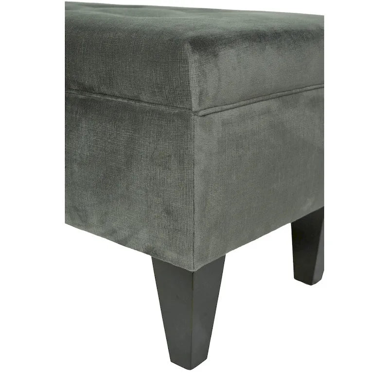 MJL Furniture Brooke 10 Button Tufted ENNIS Long Storage Bench Ottoman