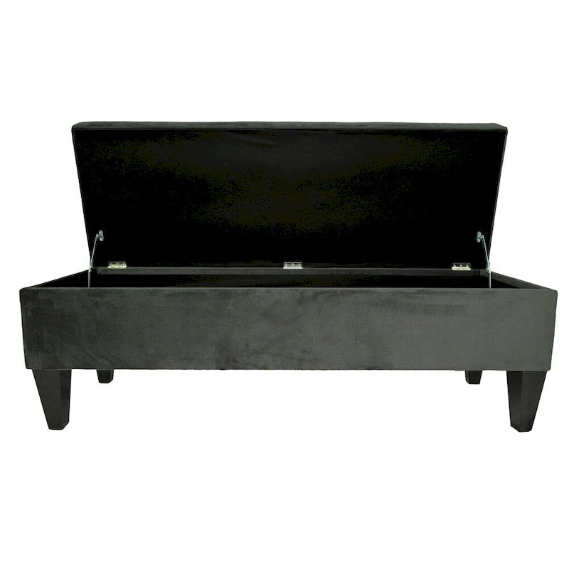 MJL Furniture Brooke 10 Button Tufted ENNIS Long Storage Bench Ottoman