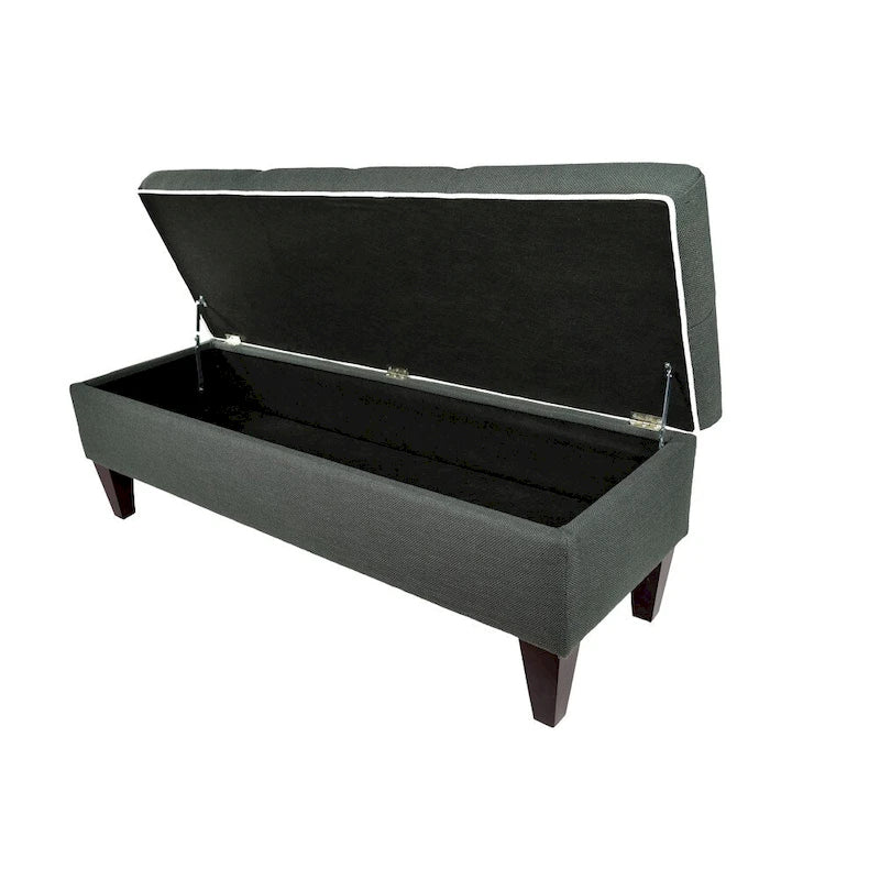 Brooke Diamond Tufted Upholstered Long Storage Bench Ottoman