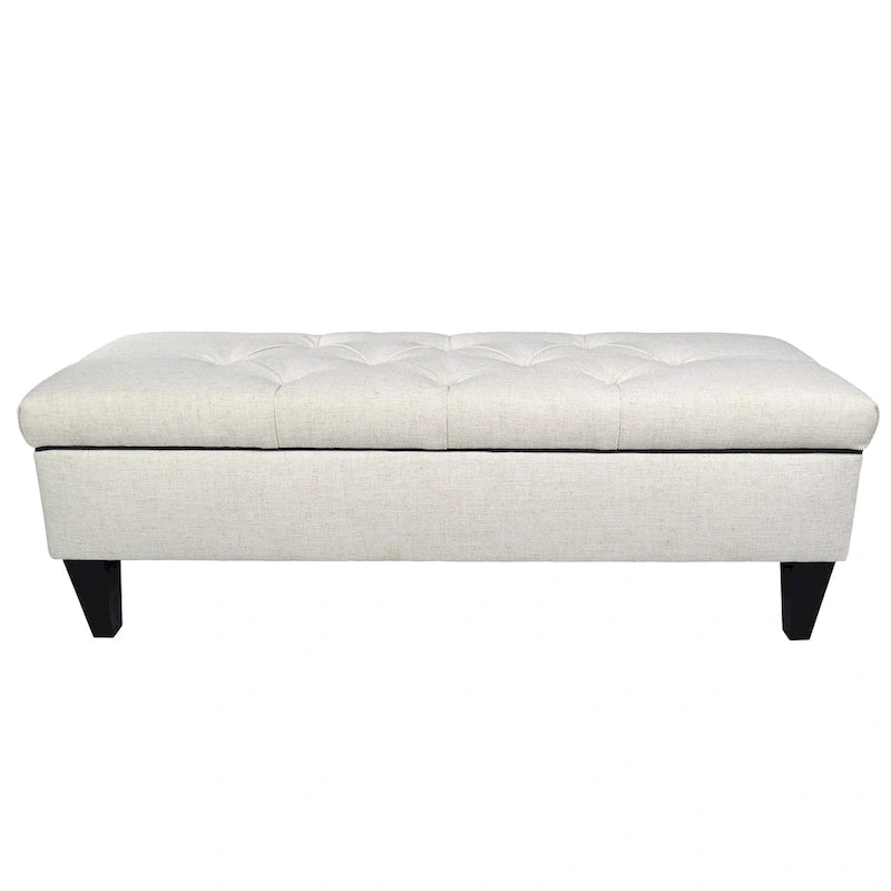 Brooke Diamond Tufted Upholstered Long Storage Bench Ottoman