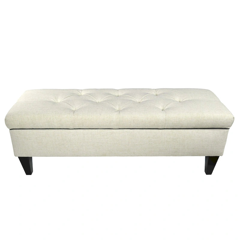 Brooke Diamond Tufted Upholstered Long Storage Bench Ottoman