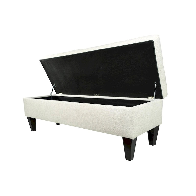 Brooke Diamond Tufted Upholstered Long Storage Bench Ottoman