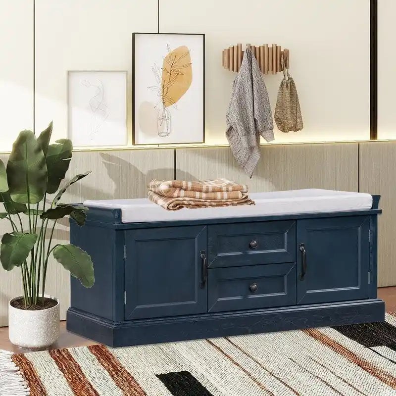 Shoe stool, 2 drawers, 2, removable pads, living room locker, entrance