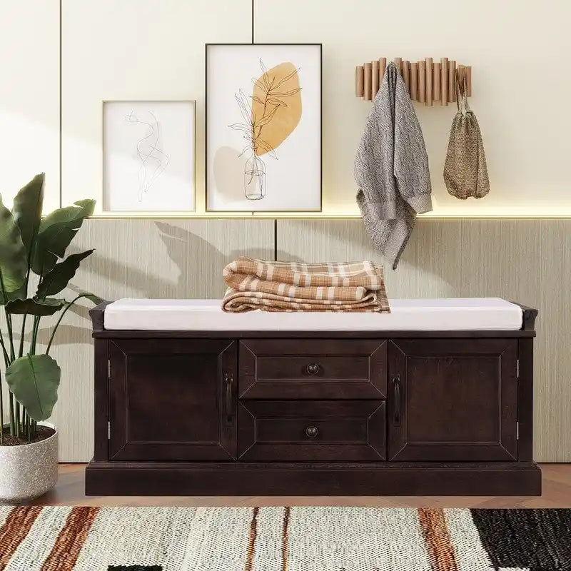 Shoe stool, 2 drawers, 2, removable pads, living room locker, entrance