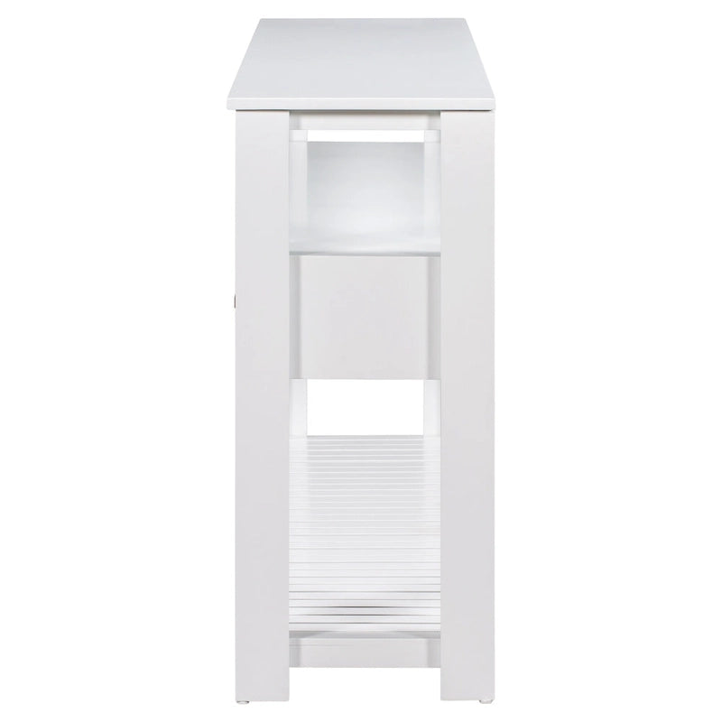 62.2 Modern Console Table with 4 Drawers and 2 Shelves