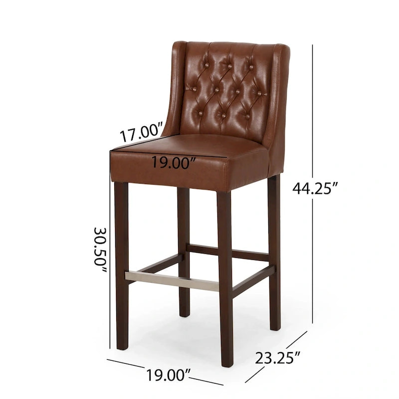 Modern Wing Back Bar Stools (Two-Piece Set)