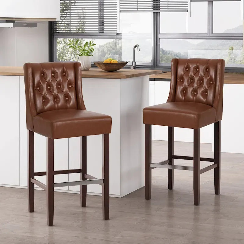 Modern Wing Back Bar Stools (Two-Piece Set)
