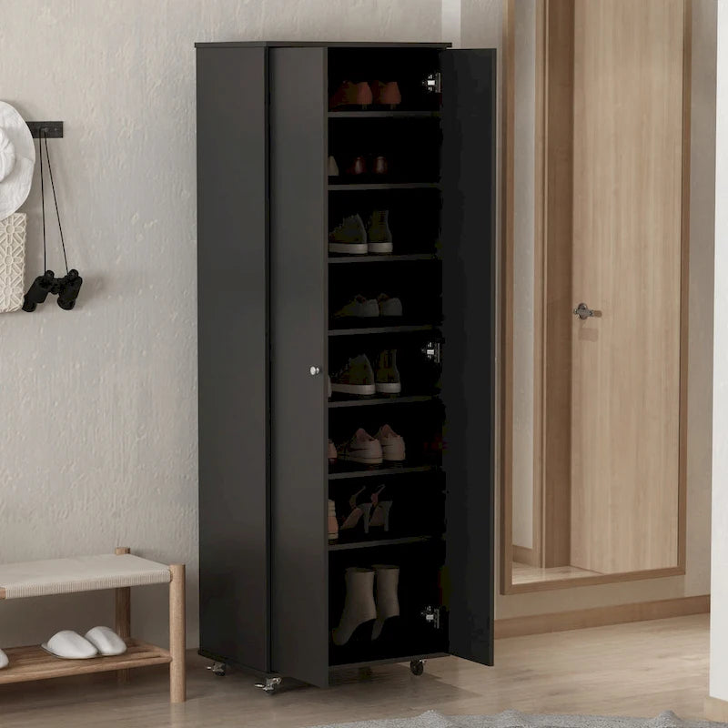 23.6 W 70.9High Shoe Cabinet, 8 Floors, Three Adjustable Boards