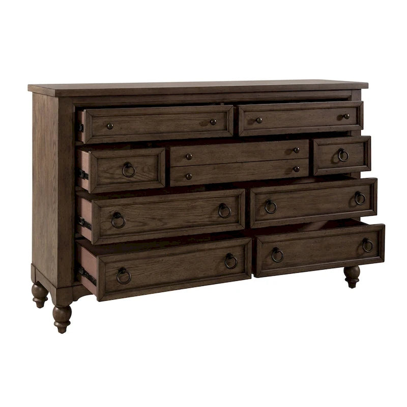 Dusty Taupe 9 Drawer Dresser