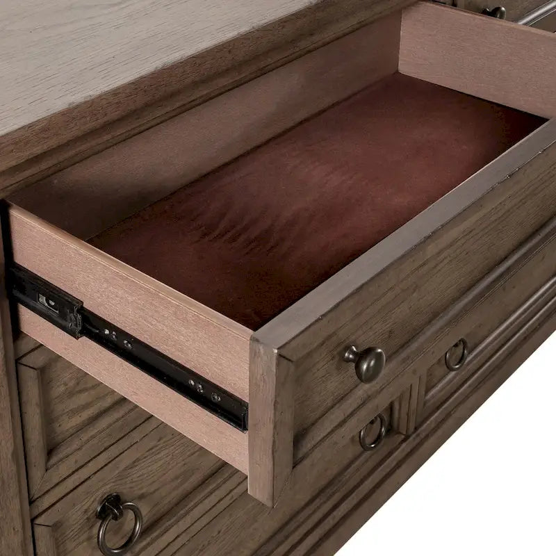 Dusty Taupe 9 Drawer Dresser