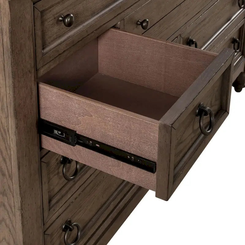 Dusty Taupe 9 Drawer Dresser