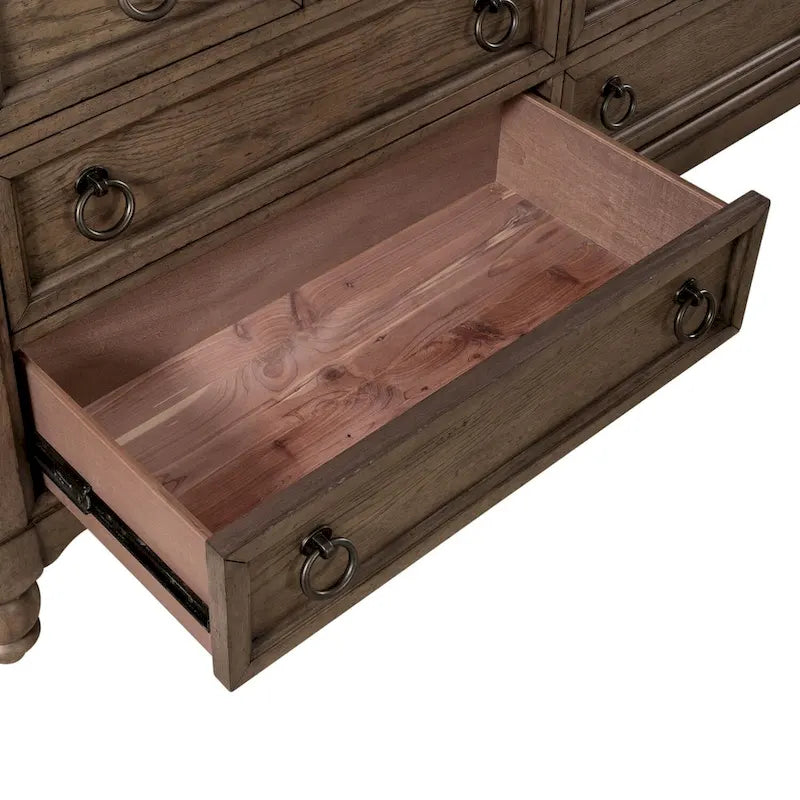 Dusty Taupe 9 Drawer Dresser